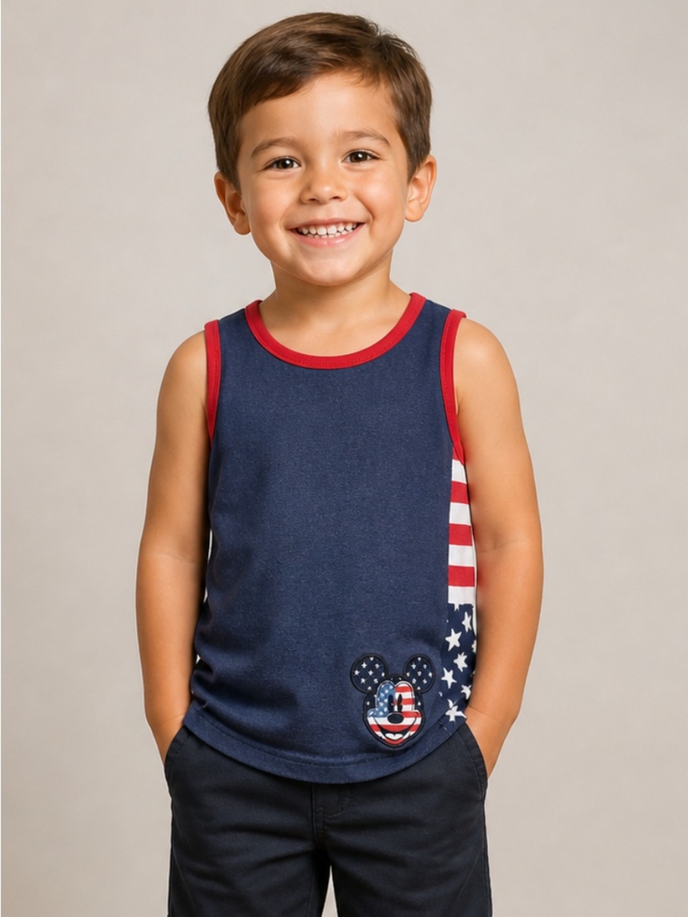 Disney Parks Mickey Mouse Americana Youth Unisex Tank Top Size Small